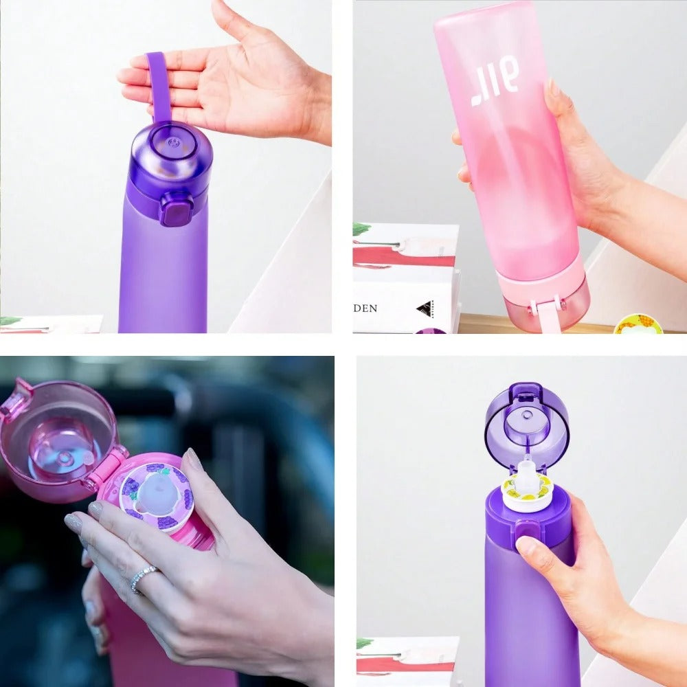 650Ml Air Water Bottle with 7 Fruit Pods Included Flavoured Water Bottle Up UK